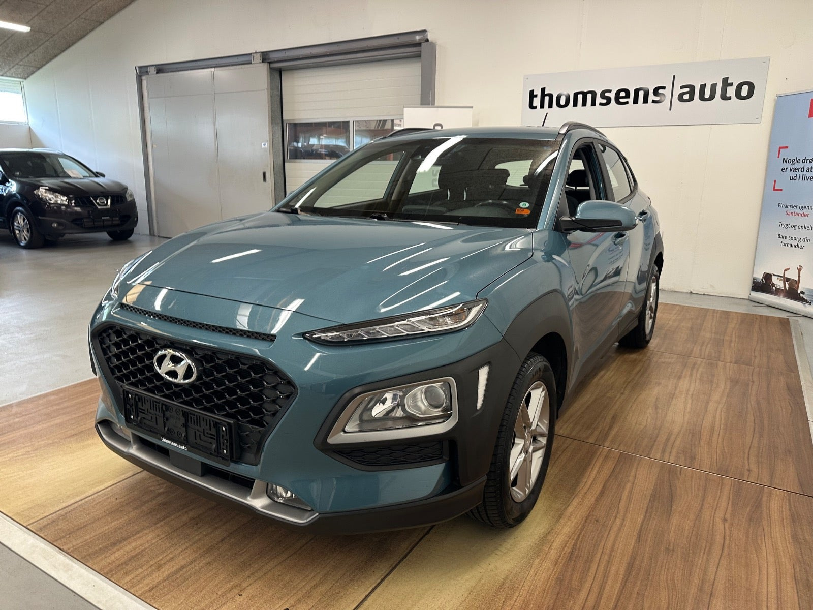 Blå Hyundai Kona fra 2019