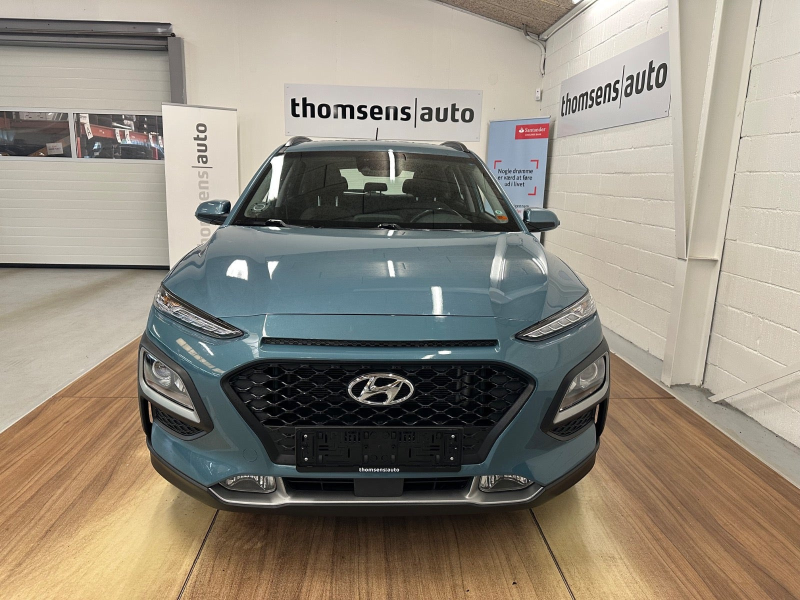 Blå Hyundai Kona fra 2019