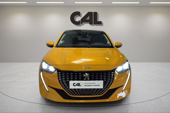 Gul Peugeot 208 fra 2020