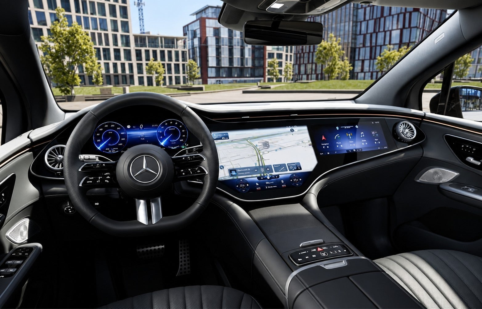 Sølv Mercedes EQE500 SUV fra 2026