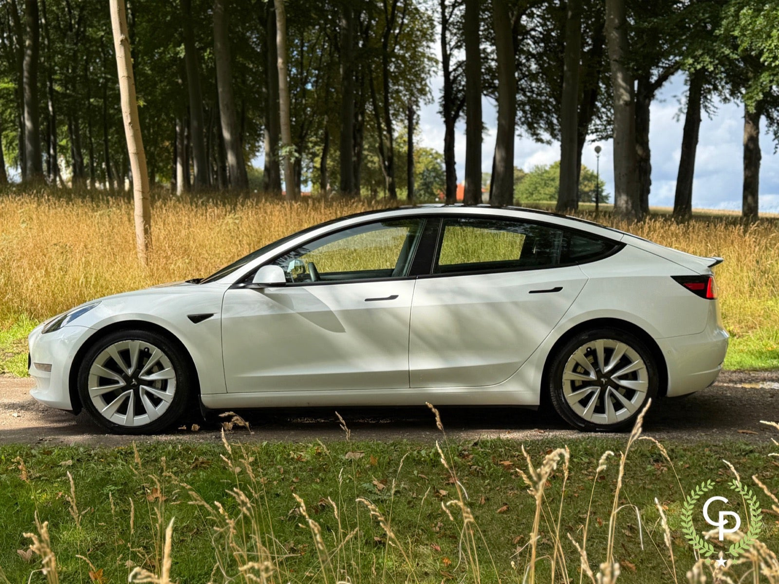 Hvid Tesla Model 3 fra 2021