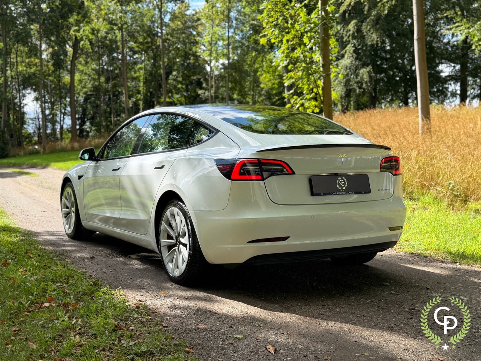 Hvid Tesla Model 3 fra 2021