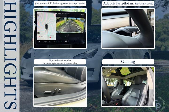 Hvid Tesla Model 3 fra 2021