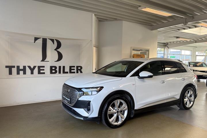 Hvid Audi Q4 e-tron fra 2023