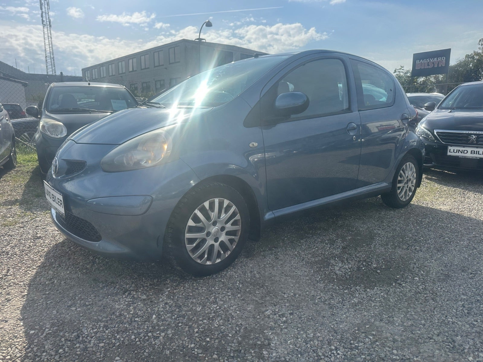 Blå Toyota Aygo fra 2008