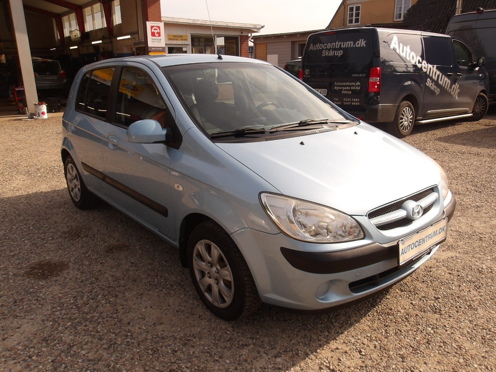 Blå Hyundai Getz fra 2008 set udefra