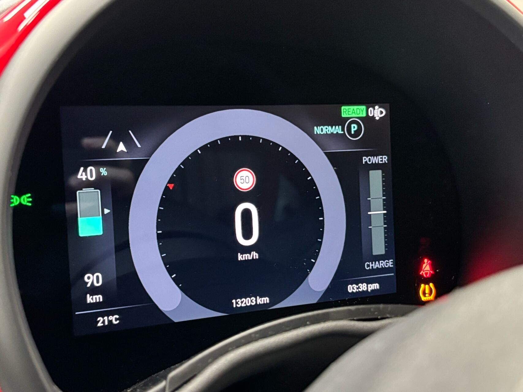 Rød Fiat 500e fra 2023