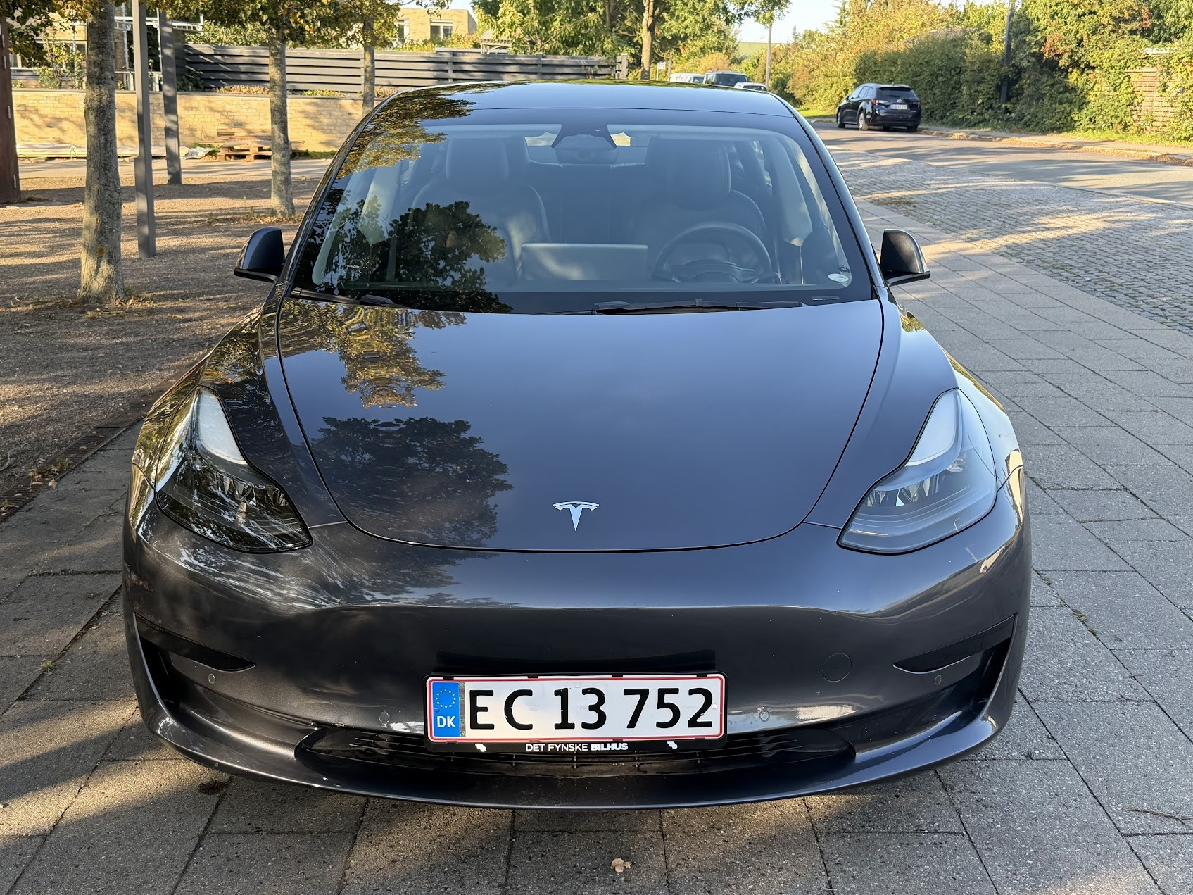 Grå Tesla Model 3 fra 2022