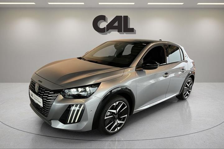 Grå Peugeot e-208 fra 2025