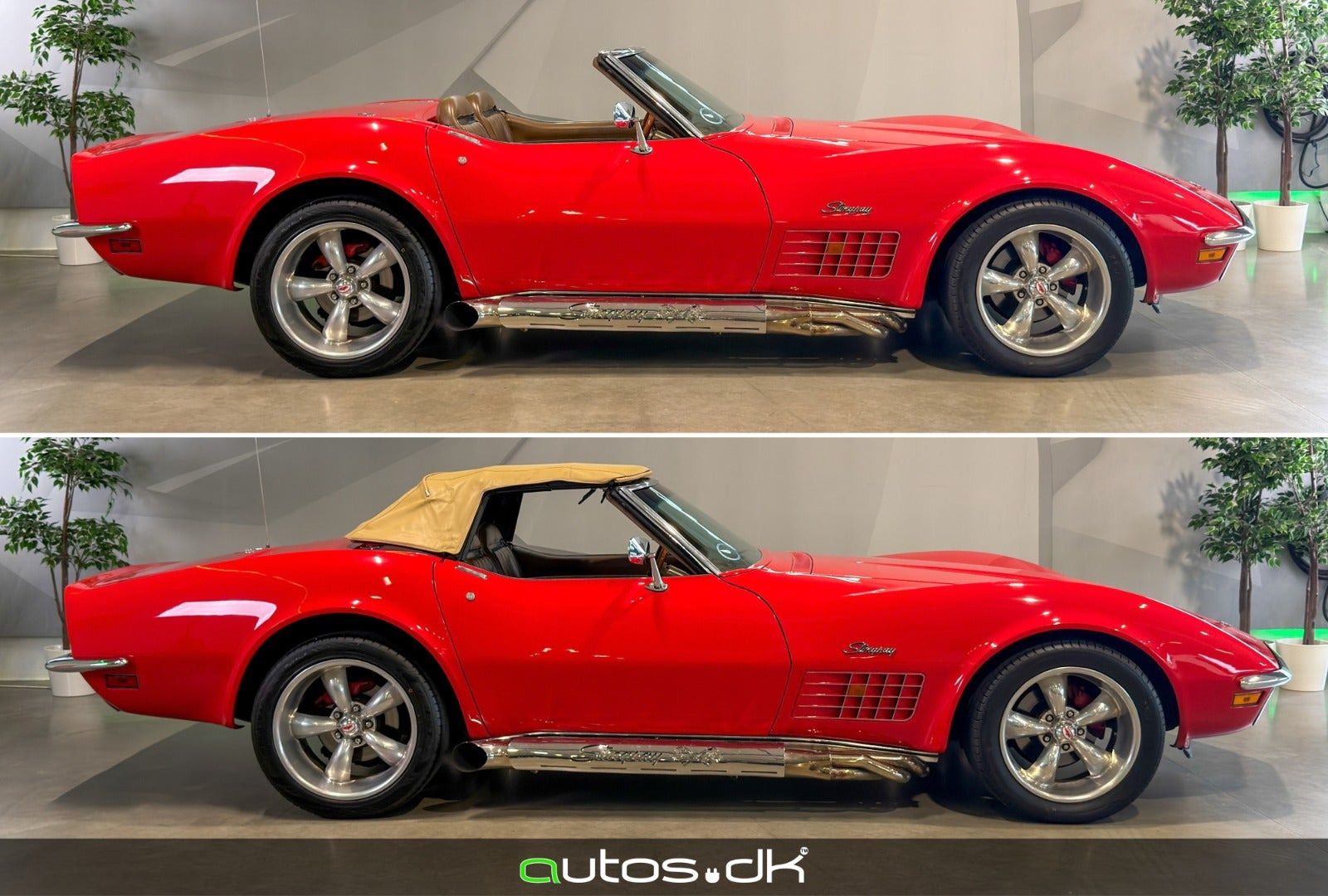 Rød Chevrolet Corvette fra 1971
