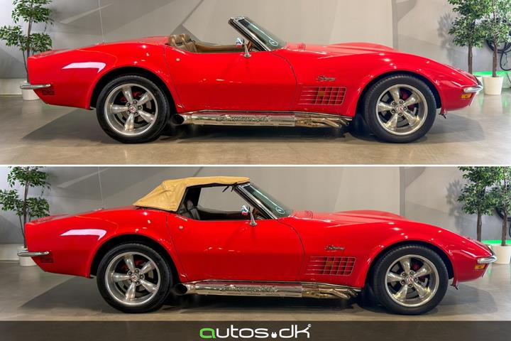 Rød Chevrolet Corvette fra 1971