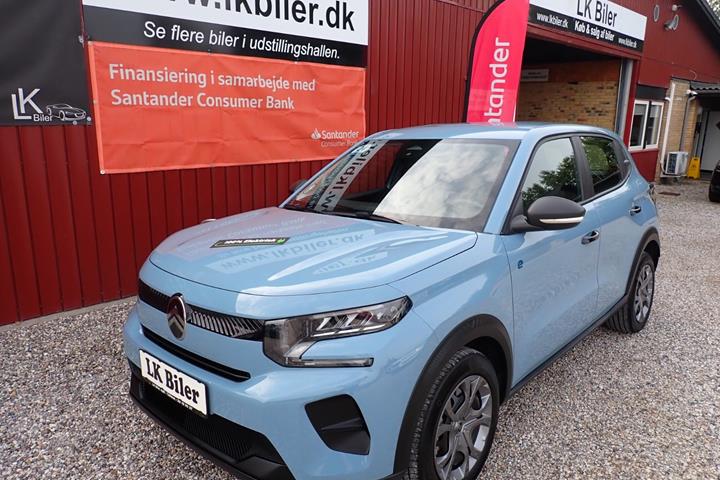 Blå Citroën ë-C3 fra 2024 set udefra