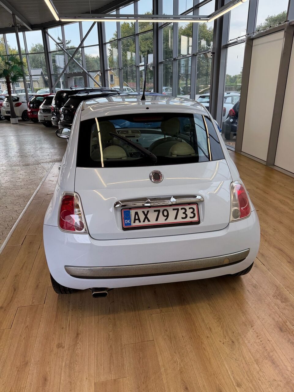 Blå Fiat 500 fra 2008
