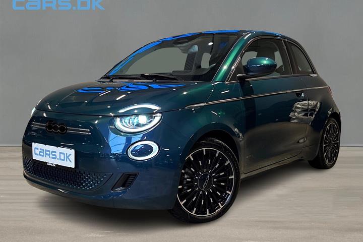 Grøn Fiat 500e fra 2023