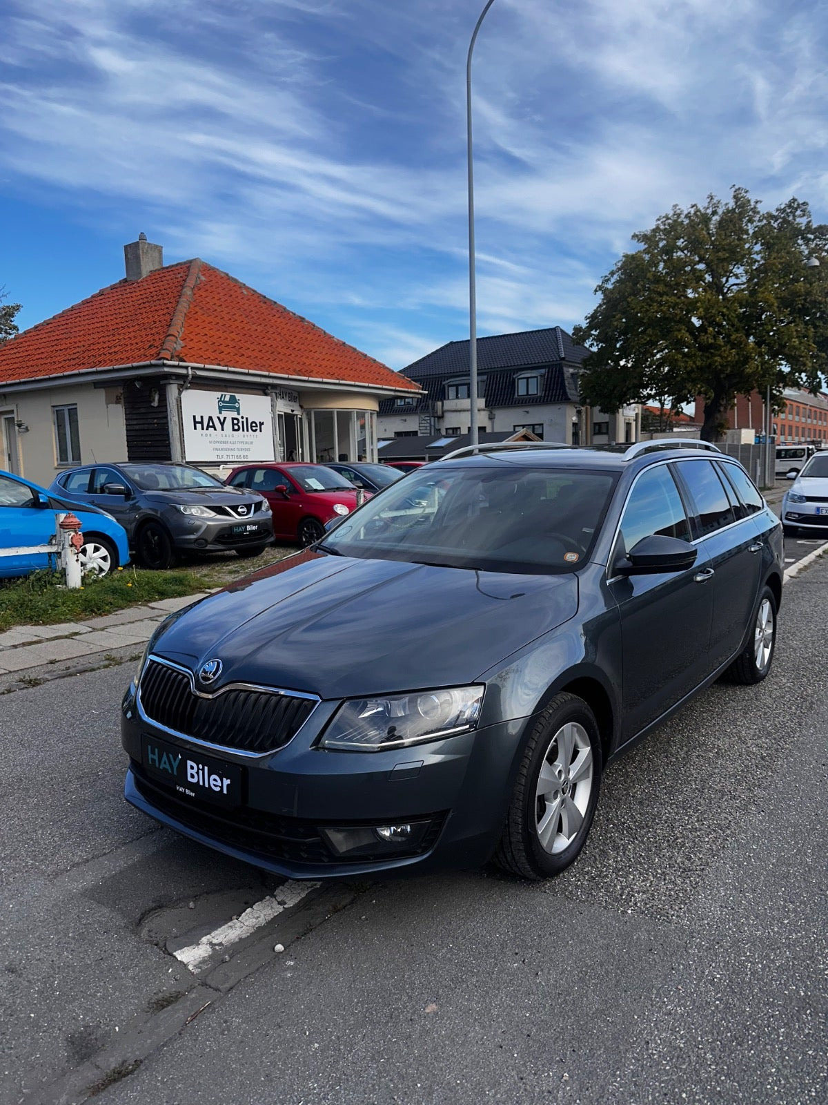 Grå Skoda Octavia fra 2017