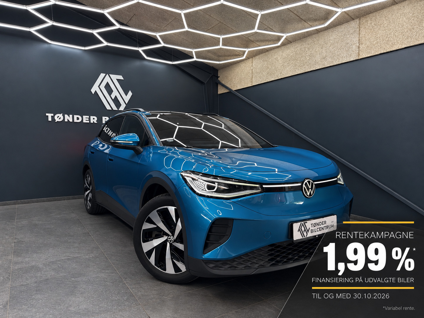 Blå VW ID.4 fra 2025