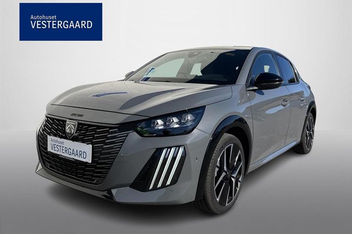 Grå Peugeot e-208 fra 2025