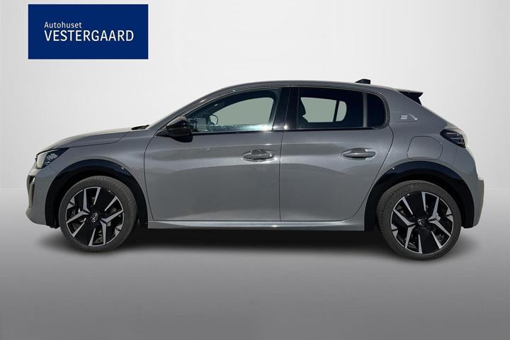 Grå Peugeot e-208 fra 2025