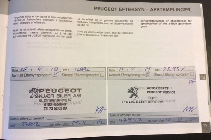 Rød Peugeot 2008 fra 2017