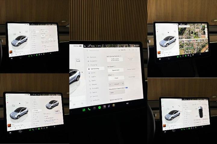 Sølv Tesla Model Y fra 2024