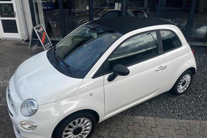 Hvid Fiat 500C fra 2018