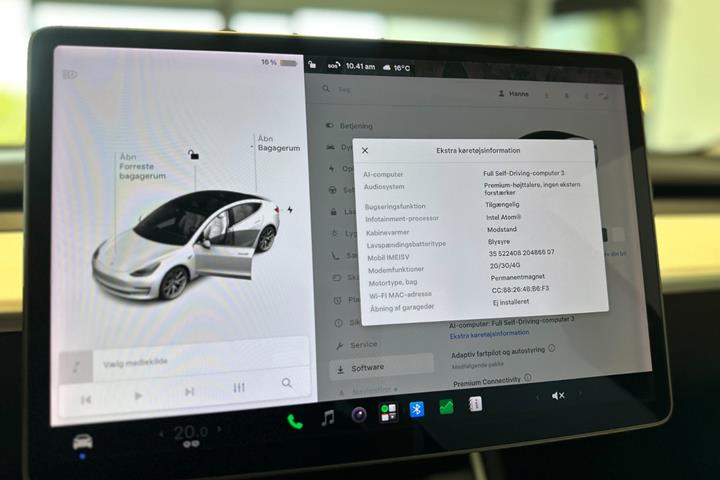 Hvid Tesla Model 3 fra 2020