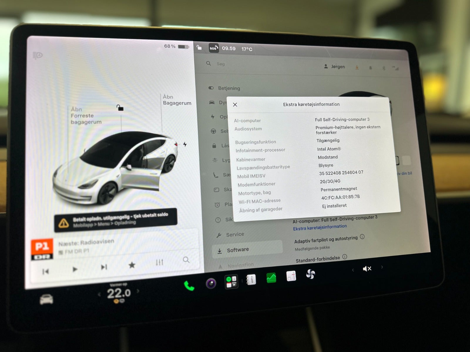 Hvid Tesla Model 3 fra 2020