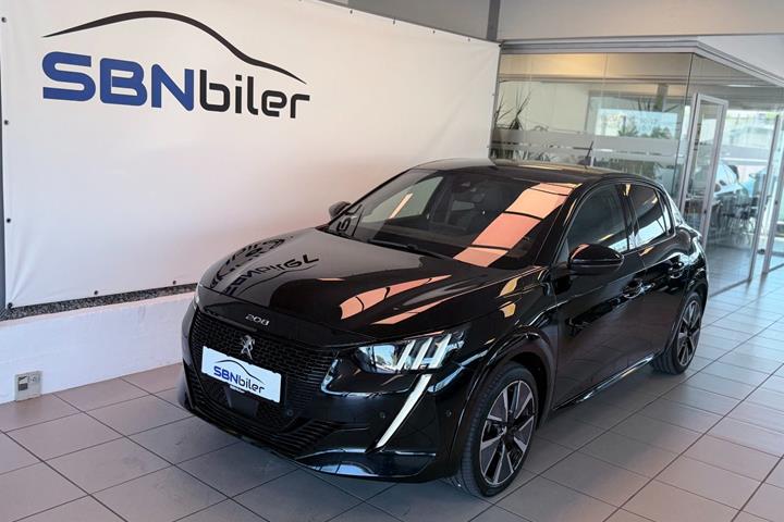 Sort Peugeot e-208 fra 2024