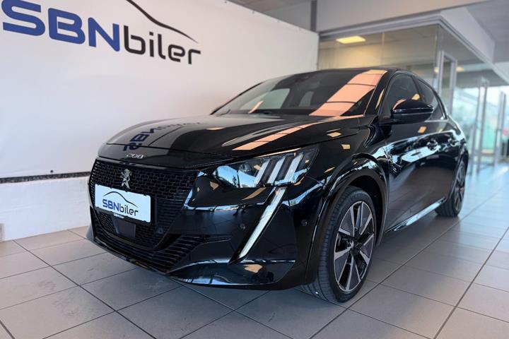 Sort Peugeot e-208 fra 2024