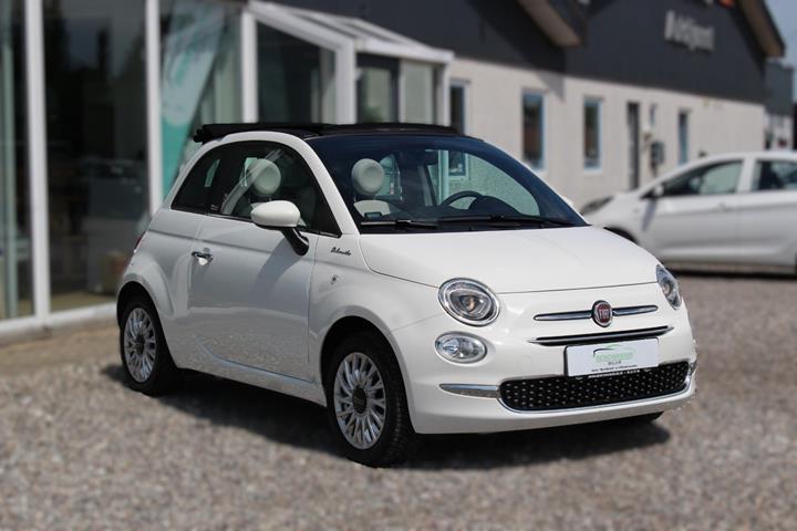Hvid Fiat 500C fra 2022