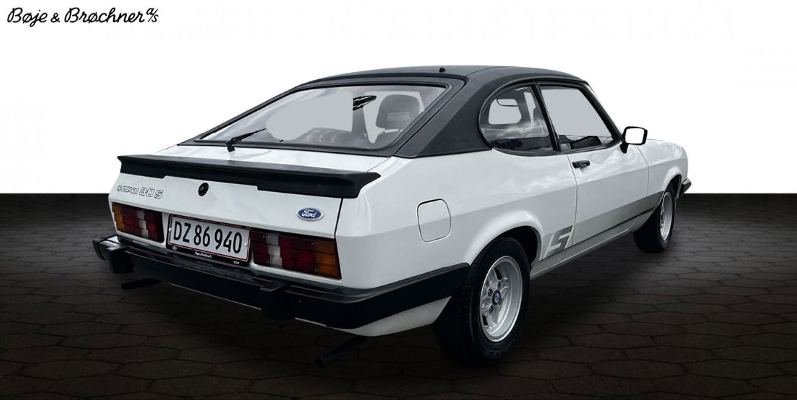 Hvid Ford Capri fra 1980