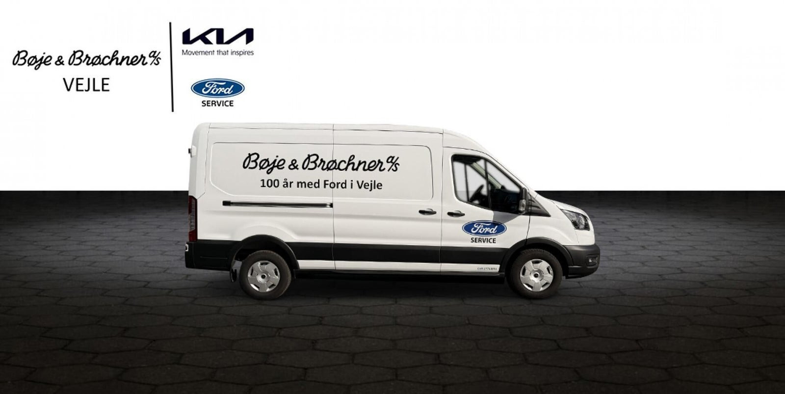 Hvid Ford Transit 350 L3 Van fra 2025