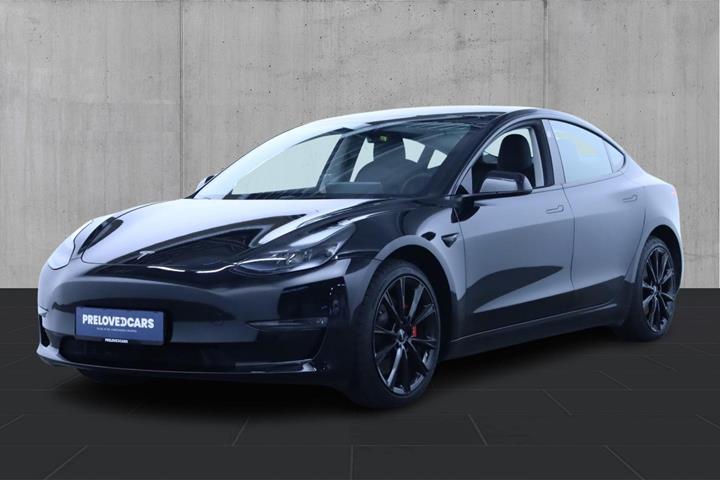 Sort Tesla Model 3 fra 2023
