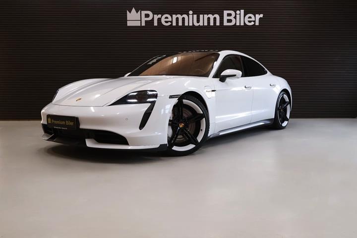 Hvid Porsche Taycan Turbo fra 2020
