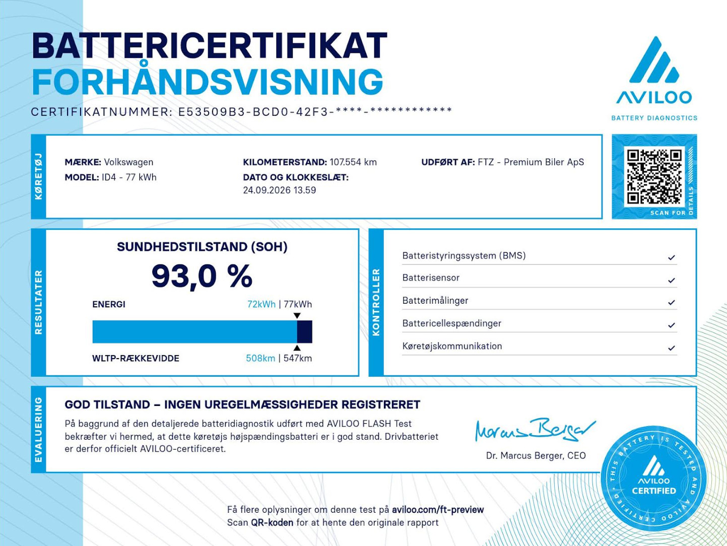 Blå VW ID.4 fra 2022