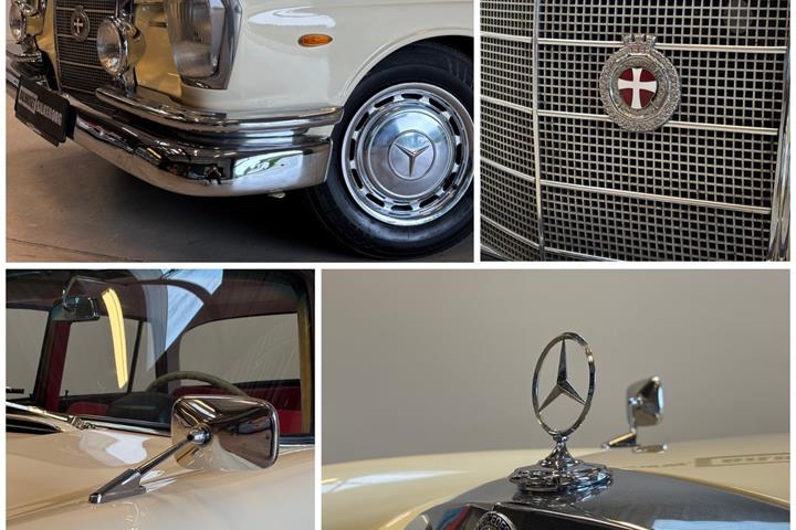 Rød Mercedes 220 SE fra 1963
