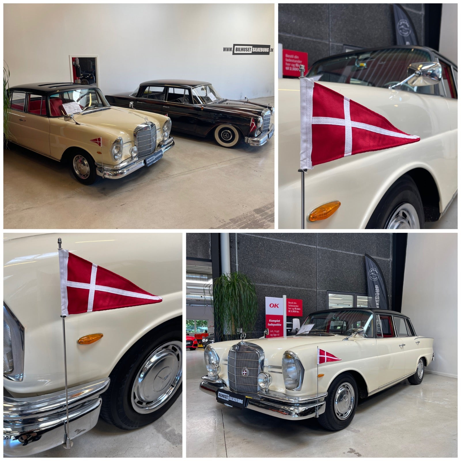 Rød Mercedes 220 SE fra 1963