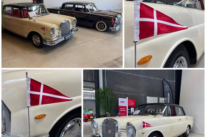 Rød Mercedes 220 SE fra 1963