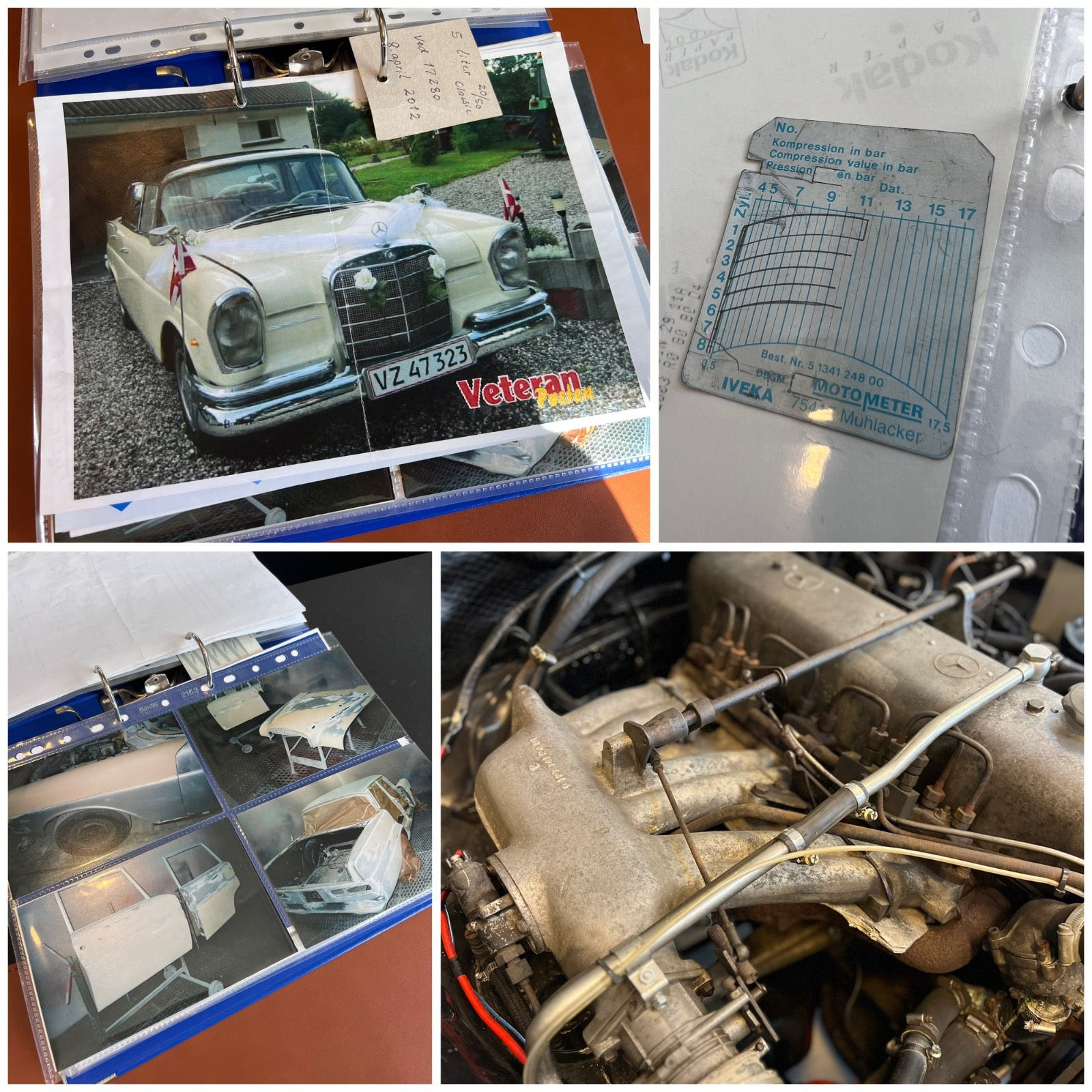 Rød Mercedes 220 SE fra 1963