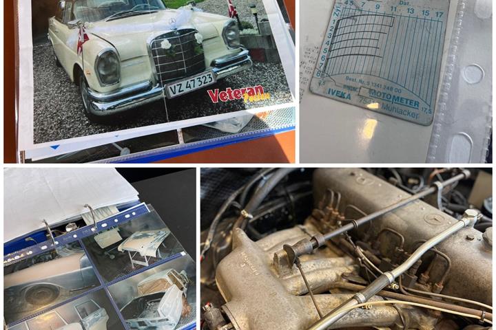 Rød Mercedes 220 SE fra 1963