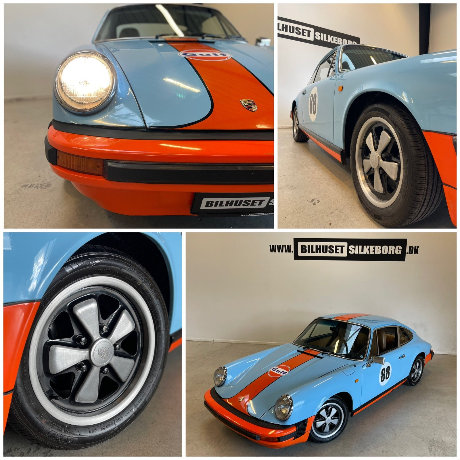 Gul Porsche 911 fra 1974