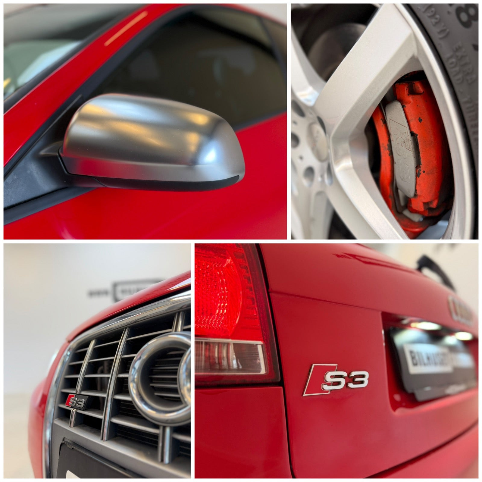 Rød Audi S3 fra 2007