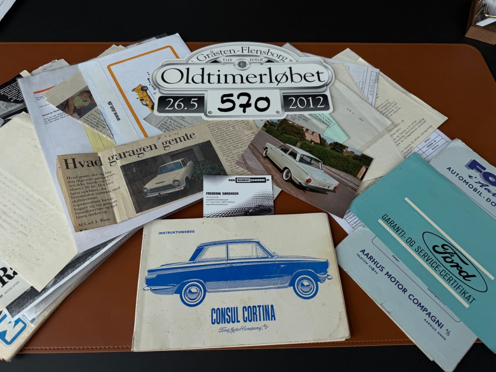 Grå Ford Consul Cortina fra 1963