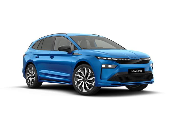 Blå Skoda Enyaq fra 2026
