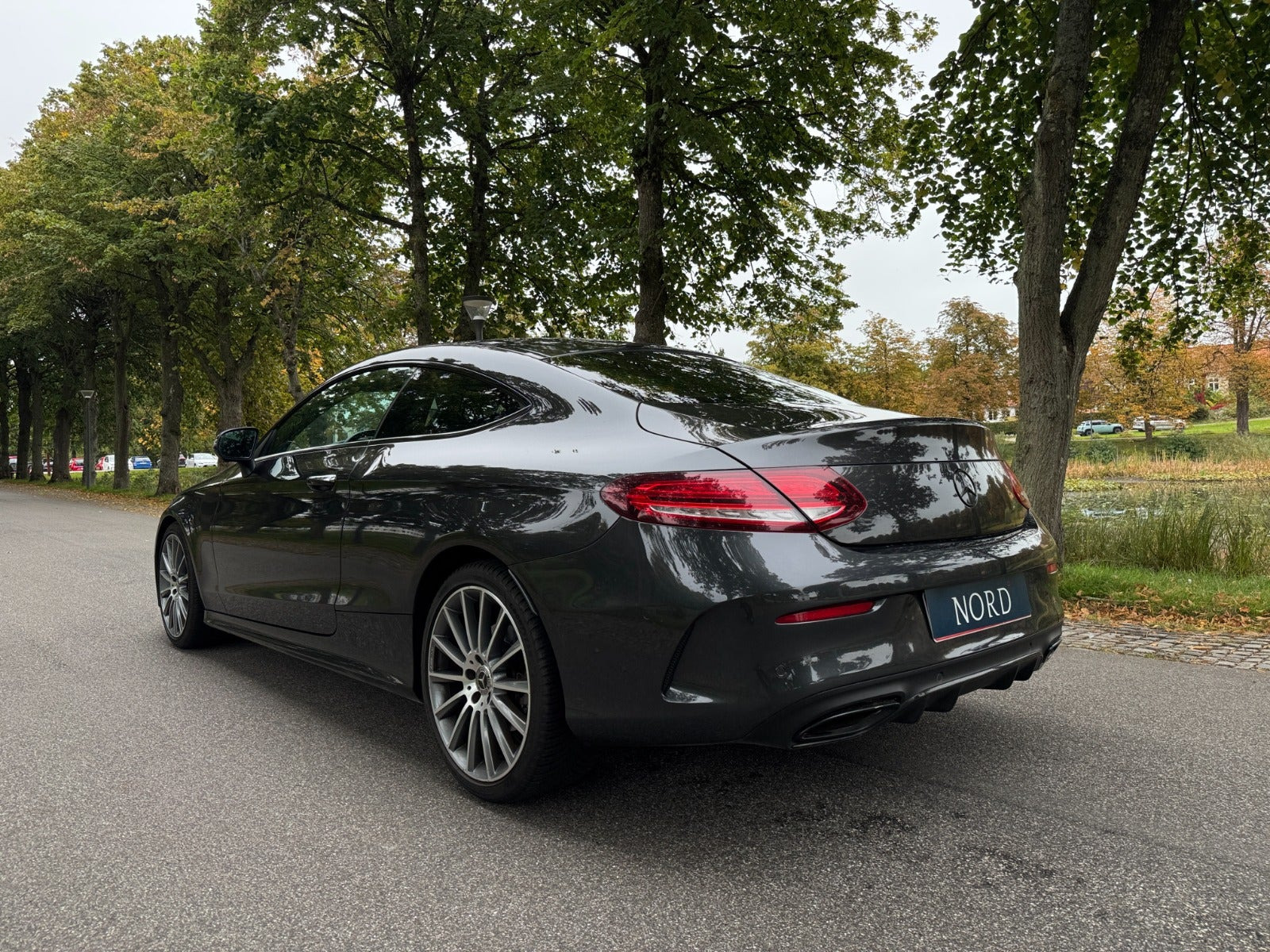 Grå Mercedes C300 fra 2018
