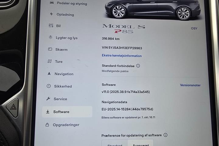 Grå Tesla Model S fra 2014