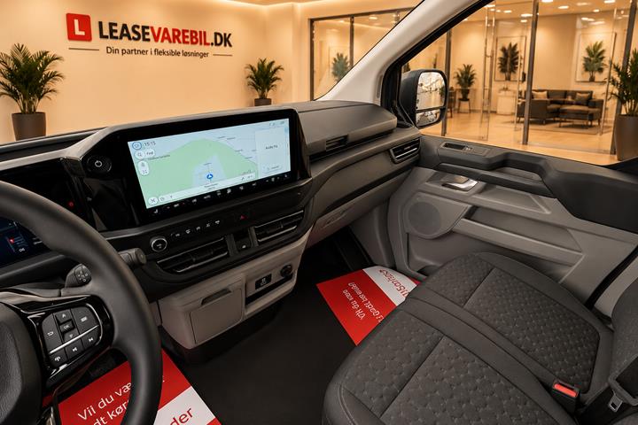 Blå Ford E-Transit Custom 320 L1 fra 2026