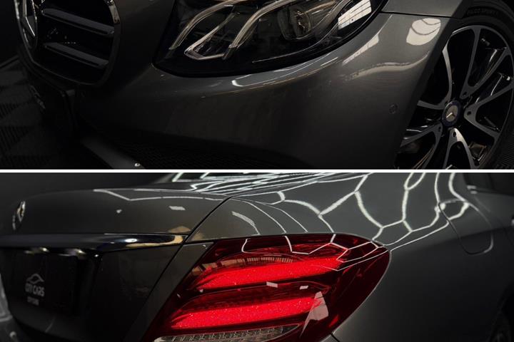 Grå Mercedes E220 d fra 2017
