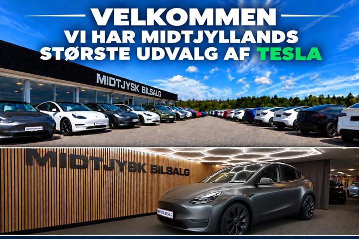 Grå Tesla Model Y fra 2022