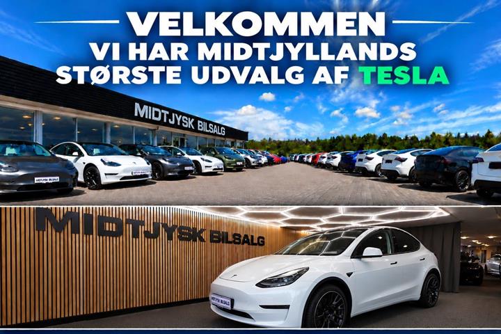 Hvid Tesla Model Y fra 2023